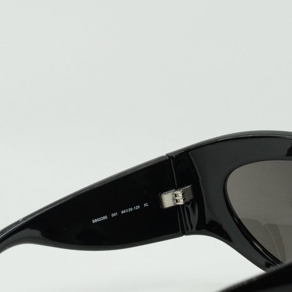 Balenciaga BB0228S 001 Geometric Sunglasses - Black/Grey main image 4